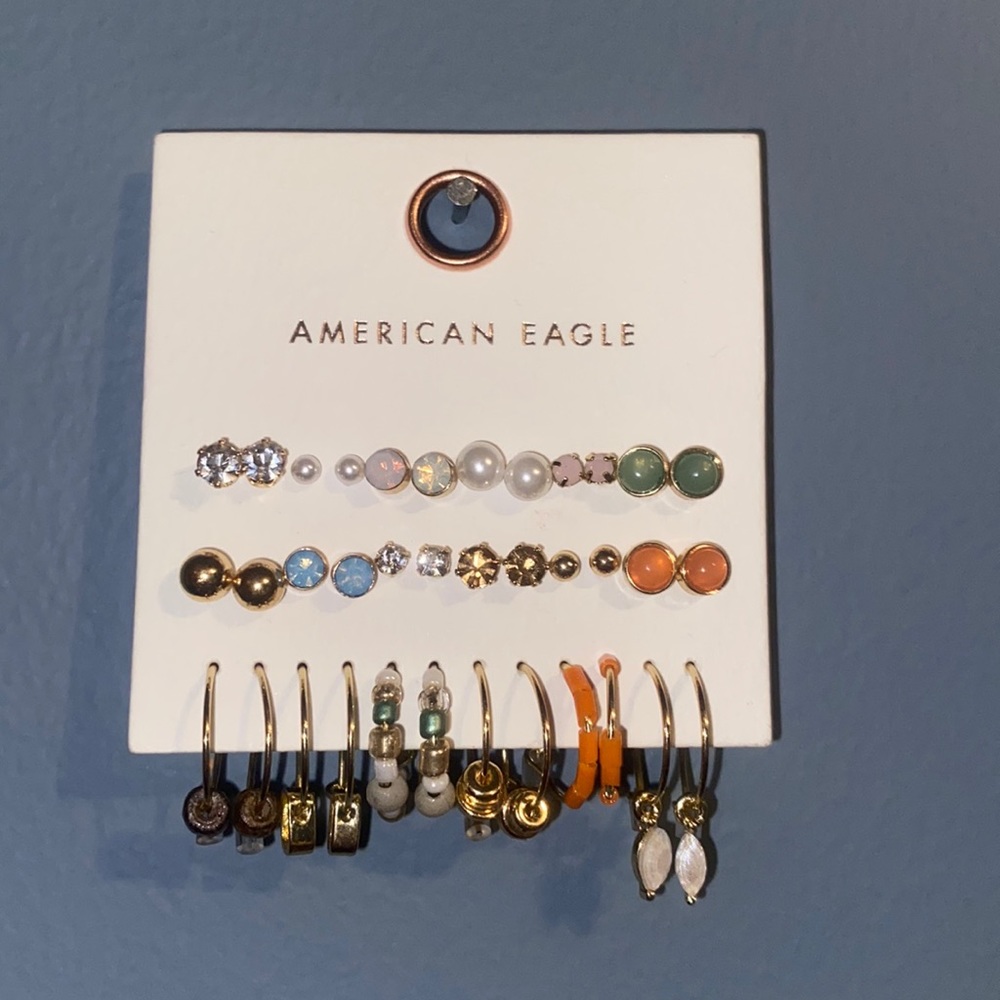 AE Earring Set - 18 pairs studs/hoops